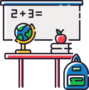 decorative icon representing a school classroom