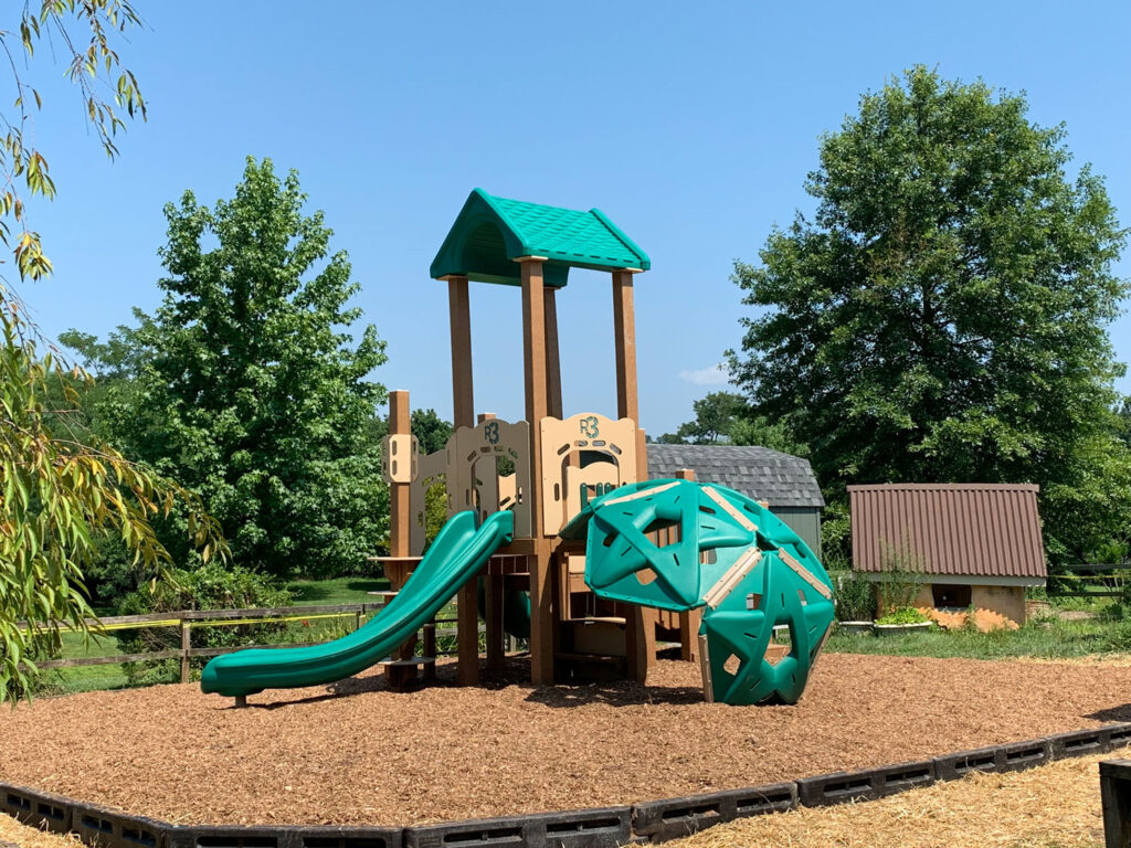 small brown and green playground