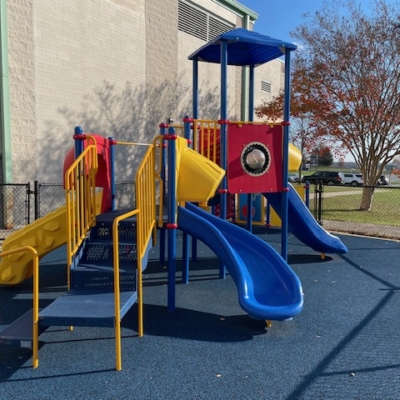 small playground with three slides