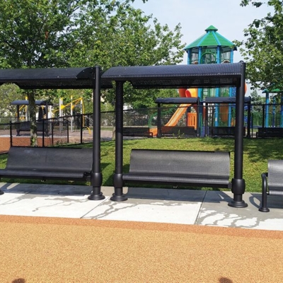 Shadeland black shaded bench structures